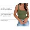 Zeagoo Women’s Square Neck Double Lined Tank Tops Cute Summer Top(Army Green)