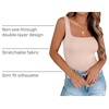 Zeagoo Women’s Square Neck Double Lined Tank Tops Cute Summer Top(Champagne)