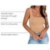 Zeagoo Women’s Square Neck Double Lined Tank Tops Cute Summer Top(Khaki)
