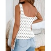 Zeagoo Women’s Square Neck Double Lined Tank Tops Cute Summer Top(Polka Dot Print)
