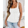 Zeagoo Women’s Square Neck Double Lined Tank Tops Cute Summer Top(Polka Dot Print)