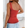 Zeagoo Women’s Square Neck Double Lined Tank Tops Cute Summer Top(Red)
