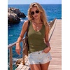 Zeagoo Womens Tank Tops V Neck Ribbed Knit Slim Fit Basic Sleeveless Tops(Army Green)