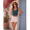 Zeagoo Womens Tank Tops V Neck Ribbed Knit Slim Fit Basic Sleeveless Tops(Deep Green)