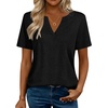 Zeagoo Womens Tops Short Sleeve V Neck Tee Shirts Cute Dressy Casual(B-black)
