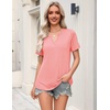 Zeagoo Womens Tops Short Sleeve V Neck Tee Shirts Cute Dressy Casual(B-coral)