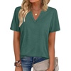 Zeagoo Womens Tops Short Sleeve V Neck Tee Shirts Cute Dressy Casual(B-green)