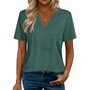 Zeagoo Womens Tops Short Sleeve V Neck Tee Shirts Cute Dressy Casual(B-green)