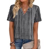 Zeagoo Womens Tops Short Sleeve V Neck Tee Shirts Cute Dressy Casual(Black White Stripes Tz530)