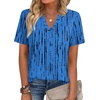Zeagoo Womens Tops Short Sleeve V Neck Tee Shirts Cute Dressy Casual(Blue Stripes Zr459)