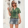 Zeagoo Womens Tops Short Sleeve V Neck Tee Shirts Cute Dressy Casual(Boho Green Mz839)
