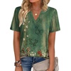 Zeagoo Womens Tops Short Sleeve V Neck Tee Shirts Cute Dressy Casual(Boho Green Mz839)