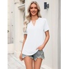 Zeagoo Womens Tops Short Sleeve V Neck Tee Shirts Cute Dressy Casual(B-white)