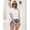Zeagoo Womens Tops Short Sleeve V Neck Tee Shirts Cute Dressy Casual(B-white)