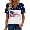 Zeagoo Womens Tops Short Sleeve V Neck Tee Shirts Cute Dressy Casual(Flag Gq39)