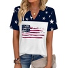Zeagoo Womens Tops Short Sleeve V Neck Tee Shirts Cute Dressy Casual(Flag Gq39)