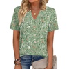 Zeagoo Womens Tops Short Sleeve V Neck Tee Shirts Cute Dressy Casual(Green Flowers Xh534)