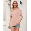 Zeagoo Womens Tops Short Sleeve V Neck Tee Shirts Cute Dressy Casual(Pink Polka Dots Jh1)