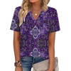 Zeagoo Womens Tops Short Sleeve V Neck Tee Shirts Cute Dressy Casual(Purple Boho Mz907)