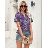 Zeagoo Womens Tops Short Sleeve V Neck Tee Shirts Cute Dressy Casual(Purple Boho Mz907)