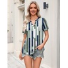 Zeagoo Womens Tops Short Sleeve V Neck Tee Shirts Cute Dressy Casual(Stripes Jh530)