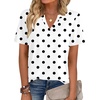Zeagoo Womens Tops Short Sleeve V Neck Tee Shirts Cute Dressy Casual(White Polka Dots Jh592)