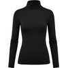Zeagoo Women’s Turtleneck Long Sleeve Tops Lightweight Base Layer T-Shirts(A-black)