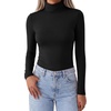 Zeagoo Women’s Turtleneck Long Sleeve Tops Lightweight Base Layer T-Shirts(A-black)