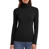 Zeagoo Women’s Turtleneck Long Sleeve Tops Lightweight Base Layer T-Shirts(A-black)