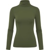 Zeagoo Women’s Turtleneck Long Sleeve Tops Lightweight Base Layer T-Shirts(Army Green)