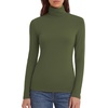 Zeagoo Women’s Turtleneck Long Sleeve Tops Lightweight Base Layer T-Shirts(Army Green)
