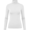 Zeagoo Women’s Turtleneck Long Sleeve Tops Lightweight Base Layer T-Shirts(A-white)