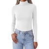Zeagoo Women’s Turtleneck Long Sleeve Tops Lightweight Base Layer T-Shirts(A-white)