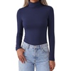 Zeagoo Women’s Turtleneck Long Sleeve Tops Lightweight Base Layer T-Shirts(Dark Blue)