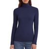 Zeagoo Women’s Turtleneck Long Sleeve Tops Lightweight Base Layer T-Shirts(Dark Blue)