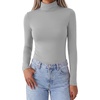 Zeagoo Women’s Turtleneck Long Sleeve Tops Lightweight Base Layer T-Shirts(Gray)