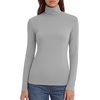 Zeagoo Women’s Turtleneck Long Sleeve Tops Lightweight Base Layer T-Shirts(Gray)