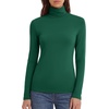 Zeagoo Women’s Turtleneck Long Sleeve Tops Lightweight Base Layer T-Shirts(Green)