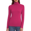 Zeagoo Women’s Turtleneck Long Sleeve Tops Lightweight Base Layer T-Shirts(Hot Pink)