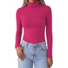 Zeagoo Women’s Turtleneck Long Sleeve Tops Lightweight Base Layer T-Shirts(Hot Pink)