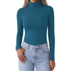 Zeagoo Women’s Turtleneck Long Sleeve Tops Lightweight Base Layer T-Shirts(Peacock Blue)