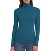 Zeagoo Women’s Turtleneck Long Sleeve Tops Lightweight Base Layer T-Shirts(Peacock Blue)