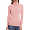 Zeagoo Women’s Turtleneck Long Sleeve Tops Lightweight Base Layer T-Shirts(Pink)