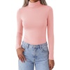 Zeagoo Women’s Turtleneck Long Sleeve Tops Lightweight Base Layer T-Shirts(Pink)