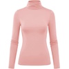 Zeagoo Women’s Turtleneck Long Sleeve Tops Lightweight Base Layer T-Shirts(Pink)
