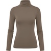 Zeagoo Women’s Turtleneck Long Sleeve Tops Lightweight Base Layer T-Shirts(Taupe)
