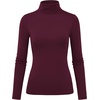 Zeagoo Women’s Turtleneck Long Sleeve Tops Lightweight Base Layer T-Shirts(Wine Red)