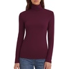 Zeagoo Women’s Turtleneck Long Sleeve Tops Lightweight Base Layer T-Shirts(Wine Red)