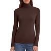 Zeagoo Women’s Turtleneck Long Sleeve Tops Lightweight Base Layer T-Shirts(Z-black/Apricot/Brown)