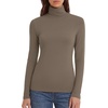 Zeagoo Women’s Turtleneck Long Sleeve Tops Lightweight Base Layer T-Shirts(Z-black/Pink/Taupe)
